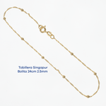 Tobillera Singapur Bolita 24cm - 2.5mm - Vibrantto Joyas y Accesorios - 9110042