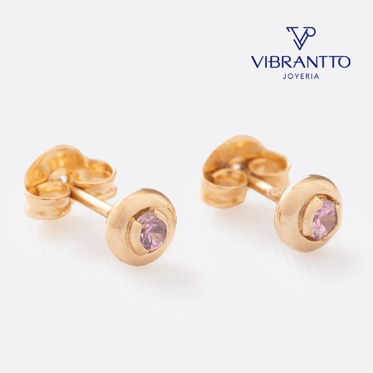 Topo Circonia Redonda - Vibrantto Joyería #rosa