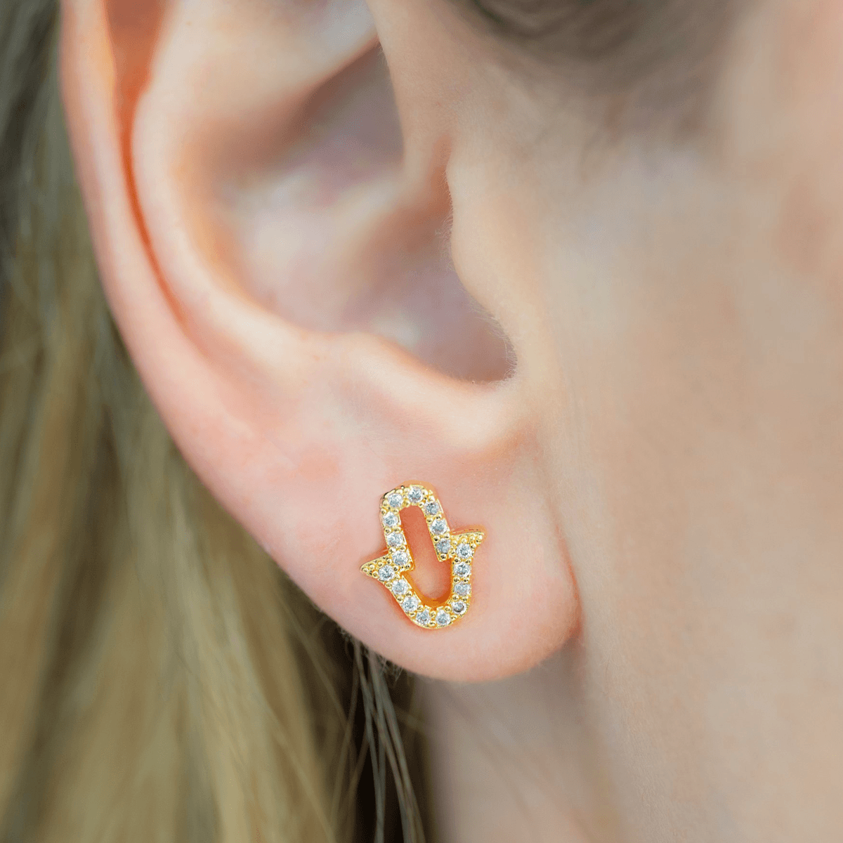 Topo Mano Hamsa Silueta Circonias - Vibrantto Joyería