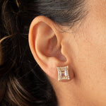 Topo cuadrado cristal bordes - Vibrantto Joyas y Accesorios-OC34026