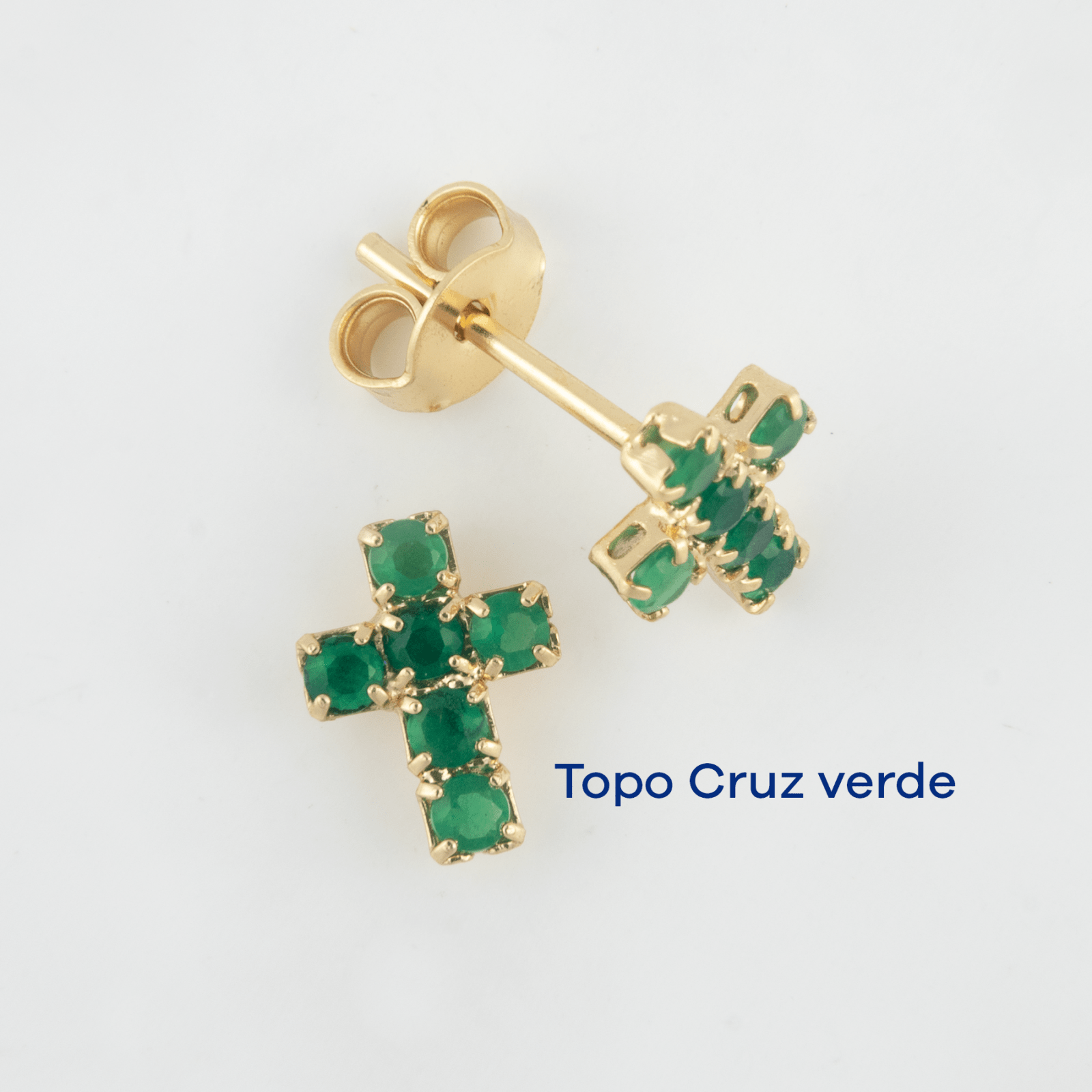 Topo Cruz Verde - Vibrantto Joyas y Accesorios - OC34251