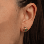 Topo Flor 6 Petalos Circon Verde - Vibrantto Joyas y Accesorios - T968