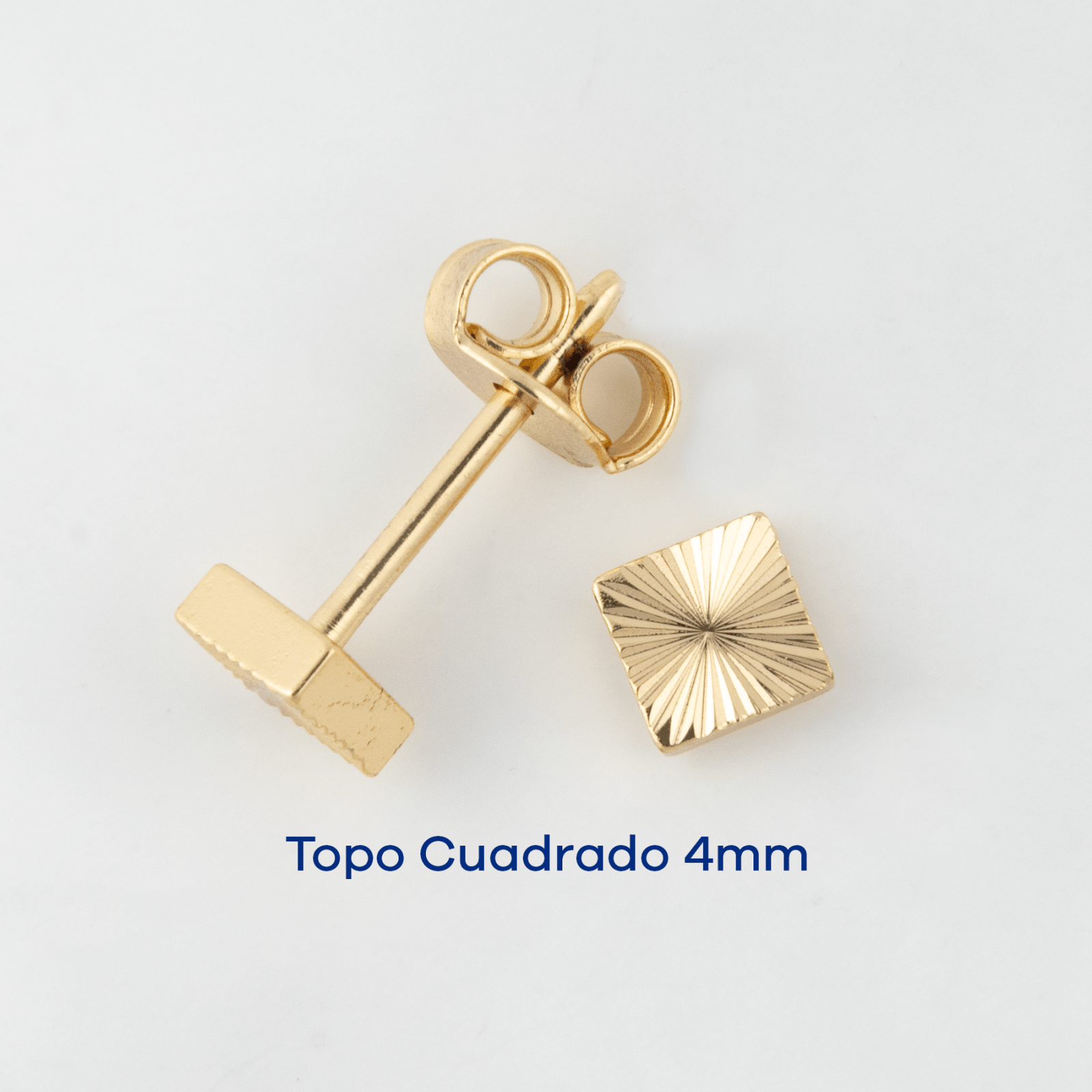 Topo Cuadrado 4mm - Vibrantto Joyas y Accesorios - T754