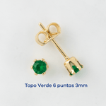 Topo Redondo Verde 3mm 6Puntas - Vibrantto Joyas y Accesorios - OC34743